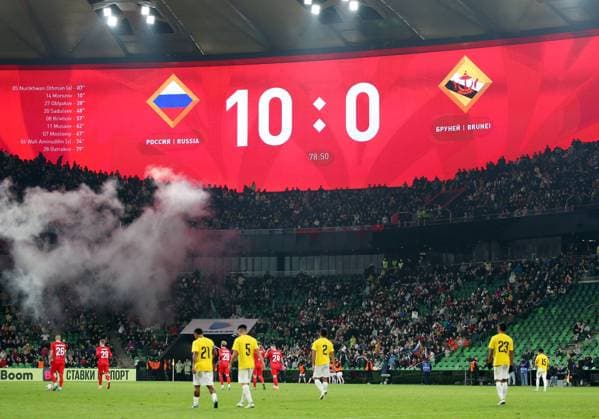 Bilder des Jahres 2024, Sport 11 November Sport Themen der Woche KW46 Sport Bilder des Tages Russia Soccer Friendly Russia - Brunei 8805711 15.11.2024 Players are seen during the friendly soccer match between Russia and Brunei, in Krasnodar, Russia. Vitaly Timkiv Sputnik Krasnodar Krasnodar region Russia  Copyright: xVitalyxTimkivx