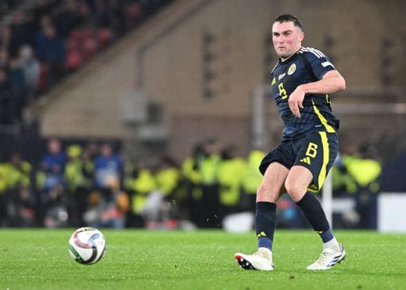 Glasgow, Scotland, 15th November 2024. John Souttar of Scotland during the UEFA Nations League match at Hampden Park, Glasgow. Picture credit should read: Neil Hanna Sportimage EDITORIAL USE ONLY. No use with unauthorised audio, video, data, fixture lists, club league logos or live services. Online in-match use limited to 120 images, no video emulation. No use in betting, games or single club league player publications. SPI-3456-0110