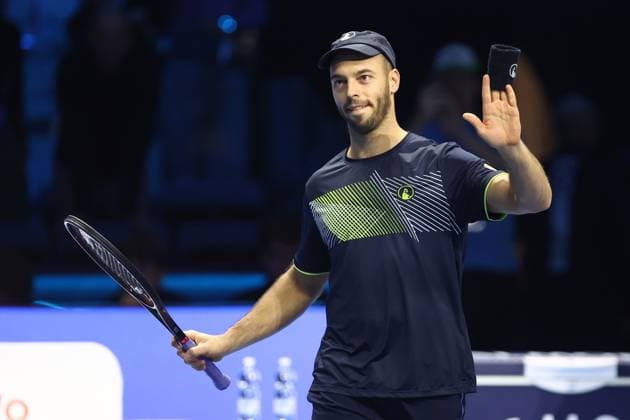 Tim Puetz (Germany) celebrate after winning, Day 7, Nitto ATP, Tennis Herren Finals 2024, INALPI Arena, November 16, 2024, Turin, Italy.