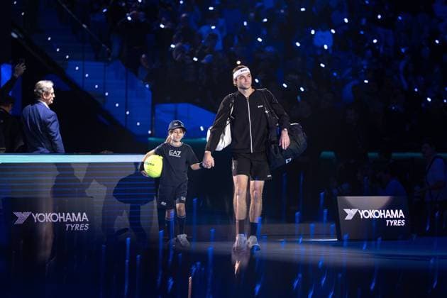 United States Taylor Fritz before the singles tennis match of the ATP, Tennis Herren World Tour Finals against Germany s Alexander Zverev at the Inalpi Arena in Turin, Italy - - Saturday, November 16, 2024.  Copyright: xMarcoxAlpozzi LaPressex