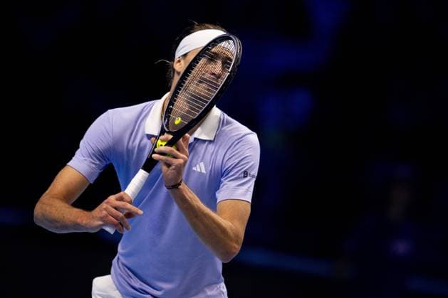 Germany s Alexander Zverev serves to United States Taylor Fritz during the singles tennis match of the ATP, Tennis Herren World Tour Finals at the Inalpi Arena in Turin, Italy - - Saturday, November 16, 2024.  Copyright: xMarcoxAlpozzi LaPressex