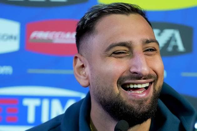 Italy s goalkeeper Gianluigi Donnarumma during the press conference, PK, Pressekonferenz before the soccer match between Italy and France, Appiano Gentile ( CO ) North Italy - Saturday , November 16 , 2024. - Soccer .  Copyright: xSpada LaPressex