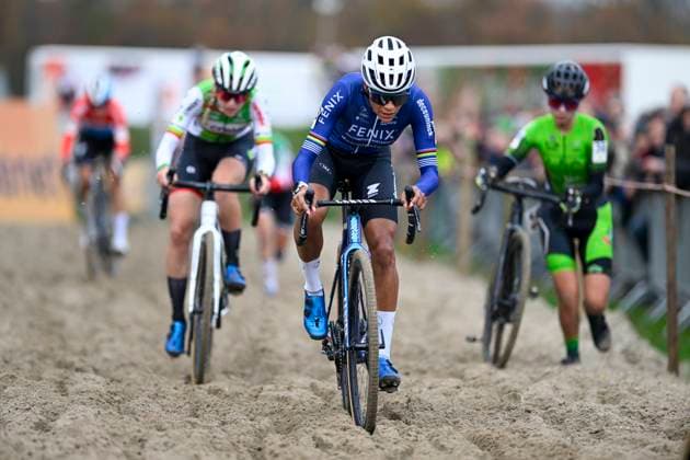 2024 Superprestige Cyclocross Merksplas MERKSPLAS, BELGIUM - NOVEMBER 16 : Del Carmen Alvarado Ceylin (NED) of Alpecin-Deceuninck in action during the 4th leg of the women elite 2024 - 2025 Telenet Superprestige cyclocross race : the Aardbeiencross of Merksplas on November 16, 2024 in Merksplas, Belgium, 16 11 2024 Merksplas Belgium  Copyright: xNicoxVereeckenx