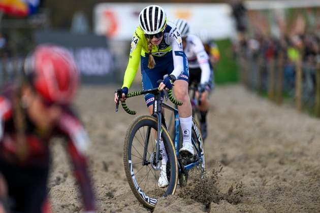 2024 Superprestige Cyclocross Merksplas MERKSPLAS, BELGIUM - NOVEMBER 16 : Brouwers Julie (BEL) of Charles Liegeois Roastery Cx in action during the 4th leg of the women elite 2024 - 2025 Telenet Superprestige cyclocross race : the Aardbeiencross of Merksplas on November 16, 2024 in Merksplas, Belgium, 16 11 2024 Merksplas Belgium  Copyright: xNicoxVereeckenx