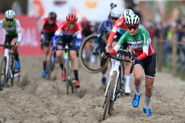 2024 Superprestige Cyclocross Merksplas MERKSPLAS, BELGIUM - NOVEMBER 16 : Casasola Sara (ITA) of Crelan - Corendon in action during the 4th leg of the women elite 2024 - 2025 Telenet Superprestige cyclocross race : the Aardbeiencross of Merksplas on November 16, 2024 in Merksplas, Belgium, 16 11 2024 Merksplas Belgium  Copyright: xNicoxVereeckenx