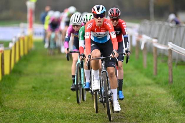 2024 Superprestige Cyclocross Merksplas MERKSPLAS, BELGIUM - NOVEMBER 16 : Schreiber Marie (LUX) of Sd Workx in action during the 4th leg of the women elite 2024 - 2025 Telenet Superprestige cyclocross race : the Aardbeiencross of Merksplas on November 16, 2024 in Merksplas, Belgium, 16 11 2024 Merksplas Belgium  Copyright: xNicoxVereeckenx