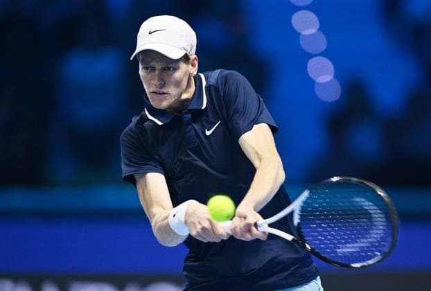 November 16, 2024, Turin, Italy: Jannik Sinner of Italy plays the match against Casper Ruud of Norway during the match of Nitto ATP, Tennis Herren Finals in Turin, Italy, 16 November 2024 ..The ATP men s single world number 1 is preparing for the ATP Finals that will run from 10-17 November in Turin ANSA ALESSANDRO DI MARCO NITTO ATP FINALS TORINO 2024  - ZUMAa110 20241116_zaf_a110_011 Copyright: xAlessandroxDixMarcox