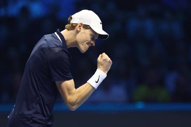 Jannik Sinner (Italy) celebrates, Day 7, Nitto ATP, Tennis Herren Finals 2024, INALPI Arena, November 16, 2024, Turin, Italy.
