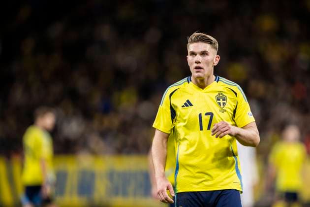 241116 Viktor Gyökeres of Sweden during the Nations League football match between Sweden and Slovakia on November 16, 2024 in Stockholm. Photo: Johanna Säll BILDBYRAN kod JL JM0614 bbeng fotboll football soccer fotball nations league uefa nations league sverige sweden sverige a slovakien slovakia Copyright: JOHANNAxSÄLL BB241116ZY036