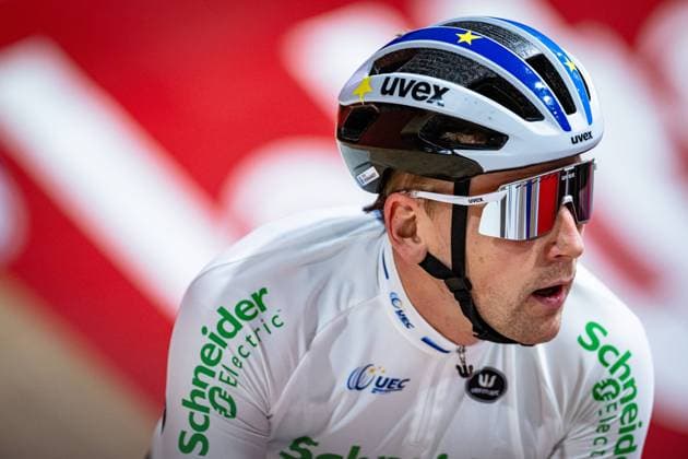 REINHARDT Theo: Lotto Zesdaagse Vlaanderen - Gent 2024 REINHARDT Theo ( GER ) Schneider Electric Germany - Querformat - quer - horizontal - Landscape - Event Veranstaltung: Lotto Zesdaagse Vlaanderen Gent 2024 - Category Kategorie: Cycling - Track cycling, Rad, Radsport, Bahnrad, Bahn Sixdays - Elite Men - Location Ort: Europe Belgium - Gent - Citadelpark - tÂ Kuipke - Discipline: Madison - Distance: ... m - Date Datum: 16.11.2024 Saturday Day 6 -