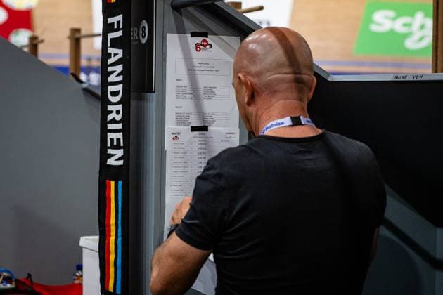 tÂ Kuipke: Lotto Zesdaagse Vlaanderen - Gent 2024 tÂ Kuipke Querformat - quer - horizontal - Landscape - Event Veranstaltung: Lotto Zesdaagse Vlaanderen Gent 2024 - Category Kategorie: Cycling - Track cycling, Rad, Radsport, Bahnrad, Bahn Sixdays - Elite Men U23 - Beloften - Location Ort: Europe Belgium - Gent - Citadelpark - tÂ Kuipke - Discipline: Madison - Distance: ... m - Date Datum: 16.11.2024 Saturday Day 7 -