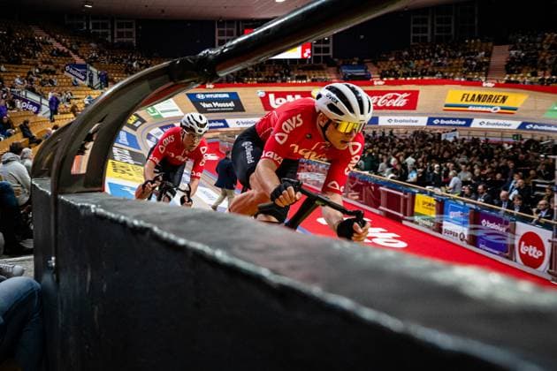 KESSLER Bruno, BOOS Benjamin: Lotto Zesdaagse Vlaanderen - Gent 2024 KESSLER Bruno - BOOS Benjamin ( GER ) Team 10 Germany - Querformat - quer - horizontal - Landscape - Event Veranstaltung: Lotto Zesdaagse Vlaanderen Gent 2024 - Category Kategorie: Cycling - Track cycling, Rad, Radsport, Bahnrad, Bahn Sixdays - Elite Men U23 - Beloften - Location Ort: Europe Belgium - Gent - Citadelpark - tÂ Kuipke - Discipline: Madison - Distance: ... m - Date Datum: 16.11.2024 Saturday Day 7 -