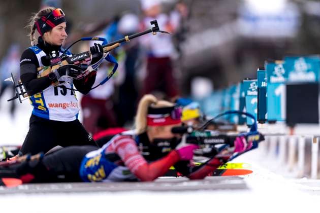 241117 Anna Magnusson of Sweden competes in the women s 7,5km sprint during the Swedish Premiere in biathlon on November 17, 2024 in Idre. Photo: Sara Damne BILDBYRAN kod SD MT0697 skidskytte biathlon skiskyting sverigepremiären sverigepremiär swedish premiere sverige bbeng Copyright: SARAxDAMNE BB241117SD030
