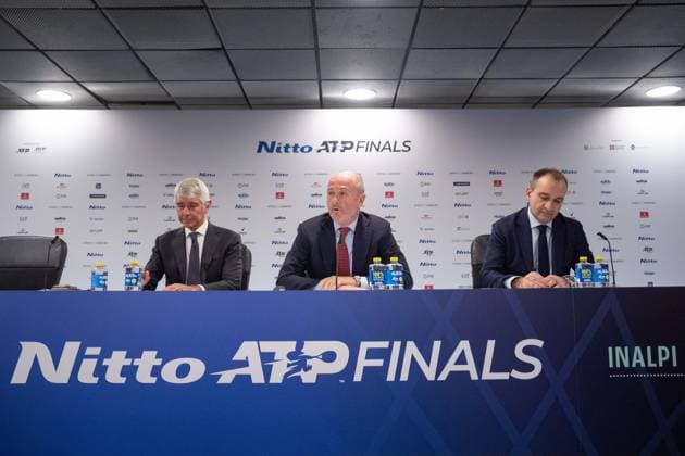 Abodi, Binaghi and Lo Russo attendÕs at ATP, Tennis Herren Finals closing press conference, PK, Pressekonferenz at the Inalpi Arena in Turin, Italy - - Saturday, November 16, 2024.  Copyright: xMarcoxAlpozzi LaPressex