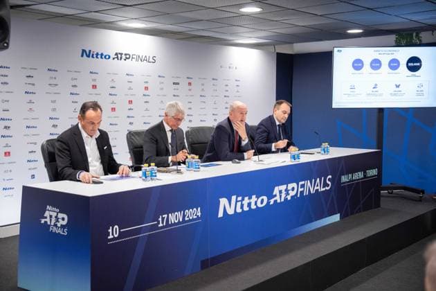 Cirio, Abodi, Binaghi and Lo Russo attendÕs at ATP, Tennis Herren Finals closing press conference, PK, Pressekonferenz at the Inalpi Arena in Turin, Italy - - Saturday, November 16, 2024.  Copyright: xMarcoxAlpozzi LaPressex