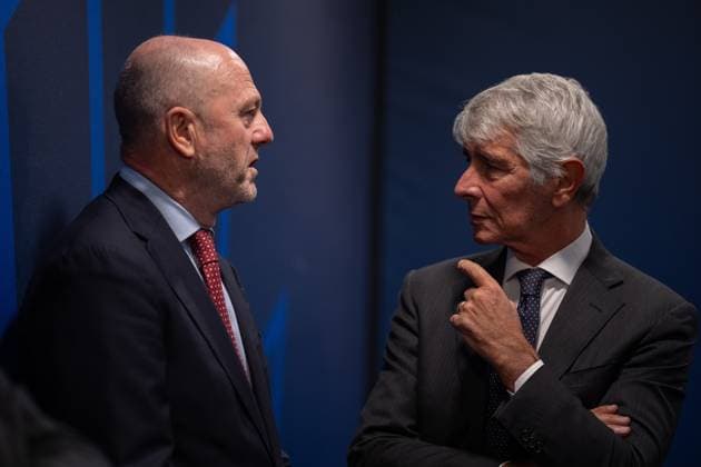 Binaghi and Abodi attendÕs ATP, Tennis Herren Finals closing press conference, PK, Pressekonferenz at the Inalpi Arena in Turin, Italy - - Saturday, November 16, 2024.  Copyright: xMarcoxAlpozzi LaPressex