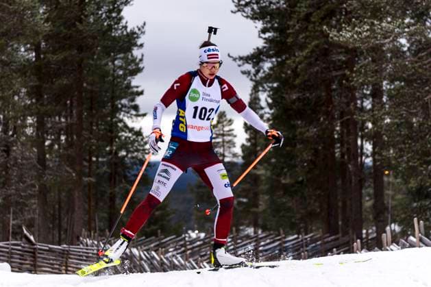 241117 Estere Volfa of Latvia competes in the women s 7,5km sprint during the Swedish Premiere in biathlon on November 17, 2024 in Idre. Photo: Sara Damne BILDBYRAN kod SD MT0697 skidskytte biathlon skiskyting sverigepremiären sverigepremiär swedish premiere sverige bbeng Copyright: SARAxDAMNE BB241117SD054
