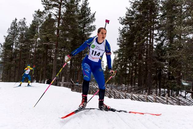 241117 Hanna Gunnari of Sweden competes in the women s 7,5km sprint during the Swedish Premiere in biathlon on November 17, 2024 in Idre. Photo: Sara Damne BILDBYRAN kod SD MT0697 skidskytte biathlon skiskyting sverigepremiären sverigepremiär swedish premiere sverige bbeng Copyright: SARAxDAMNE BB241117SD101