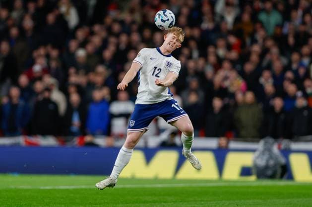 Lewis Hall of England pictured heading the ball England v Republic of Ireland, Football, UEFA Nations League, Wembley Stadium, Wembley, London, UK - 17 11 2024 Editorial use only  Copyright: xMATTHEWxIMPEY Shutterstockx 14915891aa