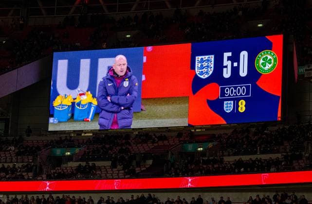 Football - UEFA Nations League - League B Group B2 - England v Republic of Ireland LONDON, ENGLAND - Sunday, November 17, 2024: The scoreboard at 90 minutes during the UEFA Nations League League B Group B2 game between England and Republic of Ireland at Wembley Stadium. (Photo by David Rawcliffe Propaganda) LONDON Wembley Stadium GREATER LONDON ENGLAND  Copyright: xDavidxRawcliffex P2024-11-17-England_Ireland-43