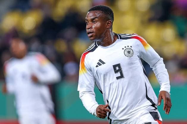 15.11.2024, Fußball, U21, U 21 Länderspiel Deutschland - Dänemark, Tivoli Stadion Aachen, Saison 2024 2025: Youssoufa Moukoko (U21 GER 9) Nordrhein-Westfalen Deutschland