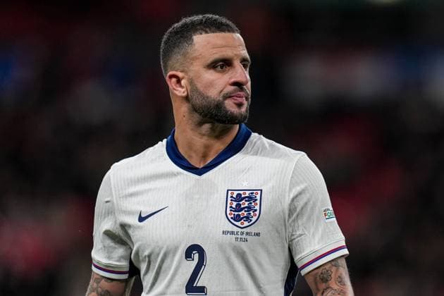 Kyle Walker (2) of England during the Group F UEFA Nations League match between England and Republic of Ireland at Wembley Stadium, London, England on 17 November 2024. Copyright: xDavidxHornx PMI-6545-0170