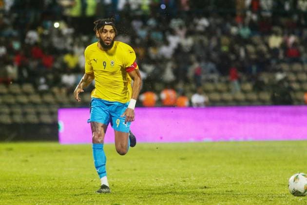 FRANCEVILLE, GABON - NOVEMBER 15: Pierre-Emerick Aubameyang of Gabon and Jamal Harkass of Morocco during the 2025 Men s Africa Cup of Nations {AFCON} qualifier match between Gabon and Morocco at Stade de Franceville stadium on November 15, 2024 in Franceville city, Gabon. Photo by Ndame Etoo. Copyright: xKAMTOxVincentx237699961247xDouax