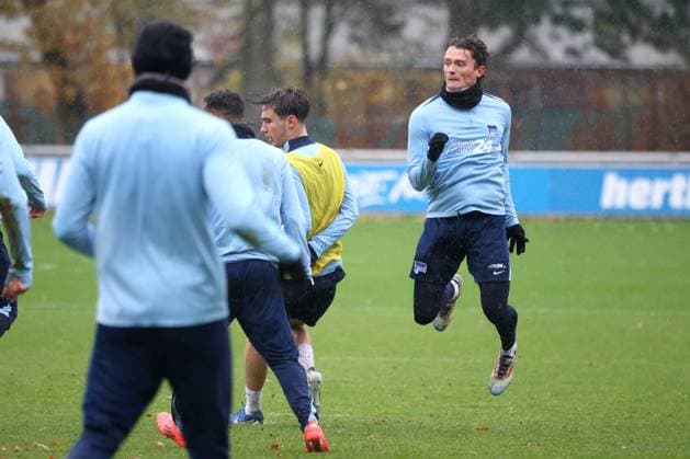 DEU, DFL, 2. FBL Hertha BSC, Training, 19.11.2024, Sportforum, Berlin, DEU, DFL, 2. FBL Hertha BSC, Training, im Bild Fabian Reese (Hertha BSC Berlin 11) DFL - regulations prohibit any use of Photographs as image sequences and or quasi-video Foto: Juergen Engler nordphoto GmbH