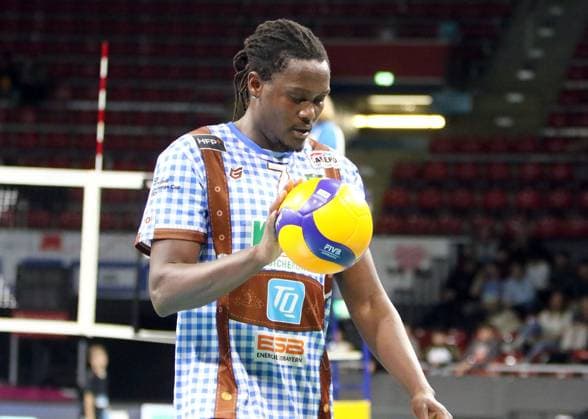 Magloire MAYAULA NZEZA (Herrsching), He-Volleyballl, CEV Challenge Cup, 2024 25, WWK Volleys Herrsching vs Cisnere Alter Tenerife, 19.11.24, BMW Park. Muenchen, Copyright: WolfgangxFehrmann