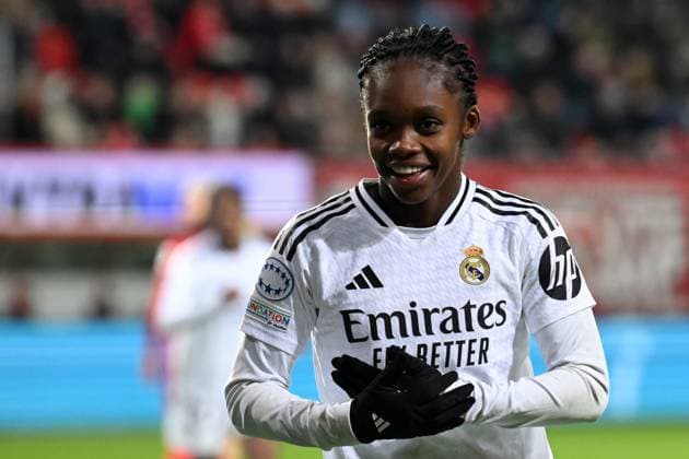 ENSCHEDE - Linda Caicedo of Real Madrid celebrates her goal during the UEFA Champions League women s match between FC Twente and Real Madrid at Stadion De Grolsch Veste on Nov. 20, 2024 in Enschede, Netherlands. ANP Hollandse Hoogte UEFA Women s Champions League 2024 25 Group Stage MD4 2024 25 xVIxANPxSportx xGerritxvanxKeulenxIVx 513902080 originalFilename: 513902080.jpg