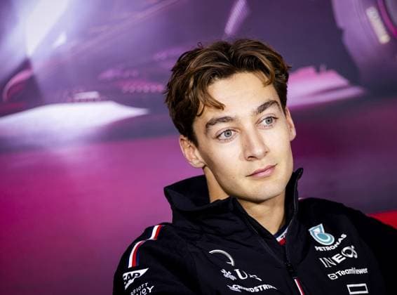 LAS VEGAS - George Russell (Mercedes) during a press conference, PK, Pressekonferenz prior to the Las Vegas Grand Prix. ANP SEM VAN DER WAL xVIxANPxSportx xxANPxIVx 513928191 originalFilename: 513928191.jpg