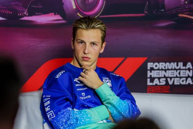 Formel 1 GP Las Vegas USA. Donnerstag, 21.11.2024 Liam Lawson, 30, Visa Cash App RB Formula One Team in der Pressekonferenz; Formel 1 GP Las Vegas USA. Donnerstag, 21.11.2024 Copyright: xBEAUTIFULxSPORTS Erlhofx