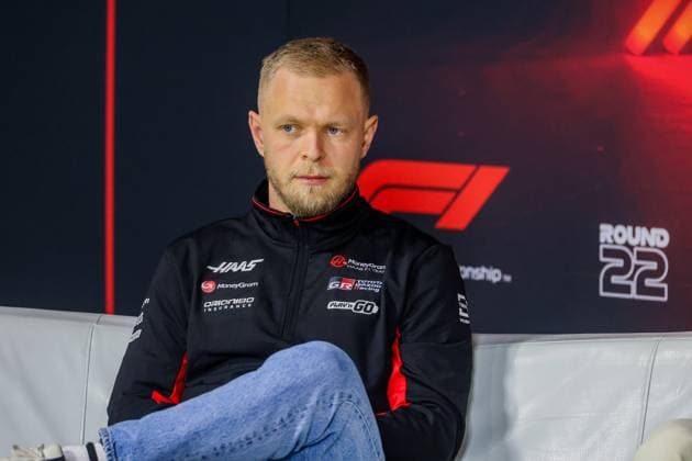Formel 1 GP Las Vegas USA. Donnerstag, 21.11.2024 Kevin Magnussen 20, MoneyGram Haas F1 Team in der Pressekonferenz; Formel 1 GP Las Vegas USA. Donnerstag, 21.11.2024 Copyright: xBEAUTIFULxSPORTS Erlhofx