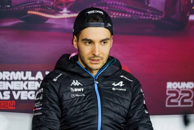 Formel 1 GP Las Vegas USA. Donnerstag, 21.11.2024 Esteban Ocon 31, BWT Alpine F1 Team in der Pressekonferenz; Formel 1 GP Las Vegas USA. Donnerstag, 21.11.2024 Copyright: xBEAUTIFULxSPORTS Erlhofx
