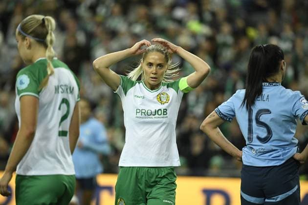 STOCKHOLM, SVERIGE 20241121 Hammarbys lagkapten Alice Carlsson under torsdagens fotbollsmatch i damernas Champions League (grupp D) mellan Hammarby IF och Manchester City pa Tele2 Arena. STOCKHOLM SVERIGE x12180x