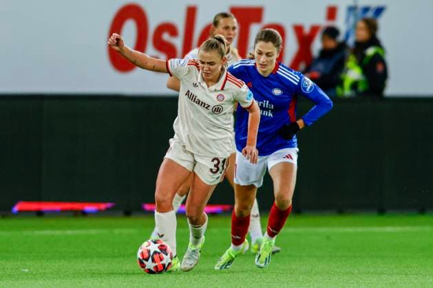 Mesterligaen football women, group C Valerenga Bayern Munich undefined Oslo 20241121 FC Bayern M?nchen s Georgia Stanway and Valerenga s Emma Stolen Godo during the group stage match in the Women s Champions League between Valerenga and Bayern Munich at the Intility Arena Photo Jonas Been Henriksen NTB Oslo Norway EDITORIAL USE ONLY RESTRICTED USE FOR BETTING COMPANIES  Copyright: xJonasxBeenxHenriksenx xNTBx