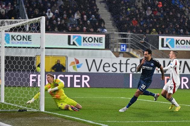 Paderborn, Home Deluxe Arena, 22.11.24, GER, Herren, 2.Bundesliga, Saison 2024-2025, SC Paderborn 07 - 1.FC Nuernberg Bild: Adriano GRIMALDI (Paderborn) macht das Tor zum 1:0 Only for editorial use! DFL regulations prohibit any use of photographs as image sequences and or quasi-video. NRW Deutschland
