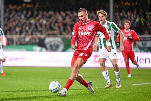 22.11.2024, Fussball, 2. Bundesliga, 13. Spieltag Saison 2024 2025, Preußen Münster - 1.FC Köln, Tim Lemperle (1. FC Köln) xRHR-FOTO TKx