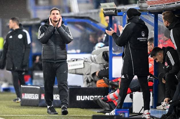 Paderborn, Home Deluxe Arena, 22.11.24, GER, Herren, 2.Bundesliga, Saison 2024-2025, SC Paderborn 07 - 1.FC Nuernberg Bild: Trainer Miroslav KLOSE (Nuernberg) Only for editorial use! DFL regulations prohibit any use of photographs as image sequences and or quasi-video. NRW Deutschland