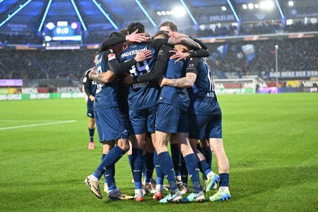 Paderborn, Home Deluxe Arena, 22.11.24, GER, Herren, 2.Bundesliga, Saison 2024-2025, SC Paderborn 07 - 1.FC Nuernberg Bild: Adriano GRIMALDI (Paderborn) jubelt nach seinem Tor zum 1:0 Only for editorial use! DFL regulations prohibit any use of photographs as image sequences and or quasi-video. NRW Deutschland