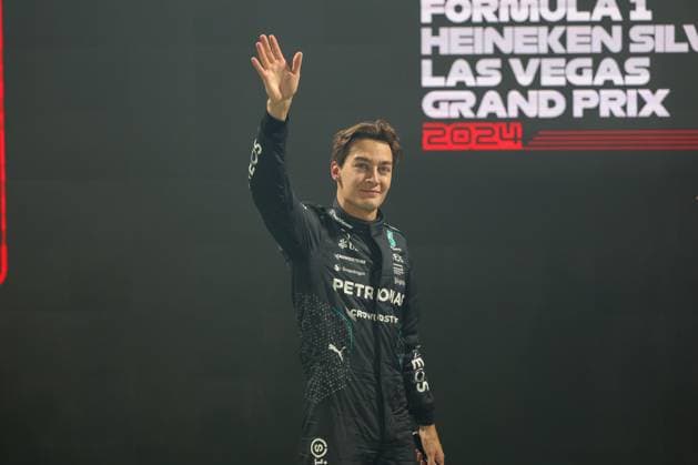 Winner des Qualifying, Poleposition, George Russell (Mercedes-AMG), Grosser Preis von Las Vegas, Motorsport, Herren, Formel 1, Qualifying, 22.11.2024 Las Vegas Nevada USA