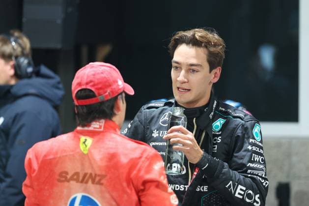 Winner des Qualifying, Poleposition, George Russell (Mercedes-AMG), Grosser Preis von Las Vegas, Motorsport, Herren, Formel 1, Qualifying, 22.11.2024 Las Vegas Nevada USA