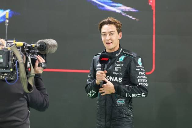 Winner des Qualifying, Poleposition, George Russell (Mercedes-AMG), Grosser Preis von Las Vegas, Motorsport, Herren, Formel 1, Qualifying, 22.11.2024 Las Vegas Nevada USA