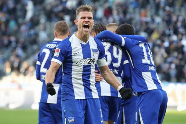 23.11.2024, xtgx, Fussball 2. Bundesliga, Hertha BSC Berlin - SSV Ulm 1846 emspor, v.l. Florian Niederlechner (Hertha, 7) Jubel, Torjubel, jubelt ueber das Tor, celebrate the goal, celebration (DFL DFB REGULATIONS PROHIBIT ANY USE OF PHOTOGRAPHS as IMAGE SEQUENCES and or QUASI-VIDEO) Berlin
