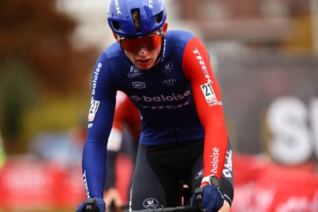 Belgian Seppe Van den Boer pictured in action during the men elite race at the CAPS Urban Cross Kortrijk cyclocross cycling event on in Kortrijk, the fourth stage (out of 7) in the Exact Cross 2024-2025 competition. DAVIDxPINTENS  x106150080x
