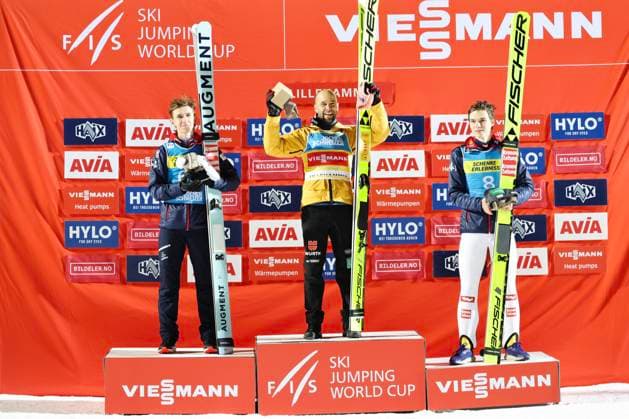 Bilder des Jahres 2024, Sport 11 November Sport Themen der Woche KW47 Sport Bilder des Tages World Cup Jumping Lillehammer Lillehammer 20241123. The podium after world cup jumping for men in the great Lysgardsbakken in Lillehammer. From left, Austria s Daniel Tschofenig, Germany s Pius Paschke and Austria s Maximilian Ortner. Photo: Geir Olsen NTB Lillehammer Norway EDITORIAL USE ONLY. RESTRICTED USE FOR BETTING COMPANIES Ref:_SPOrM_p2znFDVI.jpg *** World Cup Jumping Lillehammer Lillehammer 20241123 The podium after world cup jumping for men in the great Lysgardsbakken in Lillehammer From left, Austria s Daniel Tschofenig, Germany s Pius Paschke and Austria s Maximilian Ortner Photo Geir Olsen NTB Lillehammer Norway EDITORIAL USE ONLY RESTRICTED USE FOR BETTING COMPANIES  Copyright: xGeirxOlsenx xNTBx