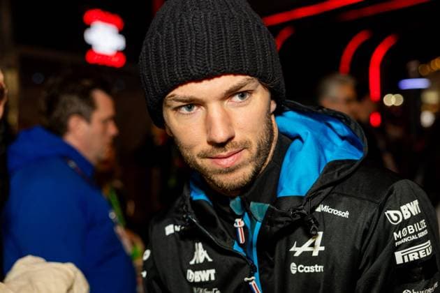 23rd November 2024; Las Vegas, Nevada, USA. F1 Las Vegas Grand Prix; Race Day; Pierre Gasly (10) of France and team BTW Alpine F1 Team arrives at the paddock  ActionPlus12719403 BobxKupbens