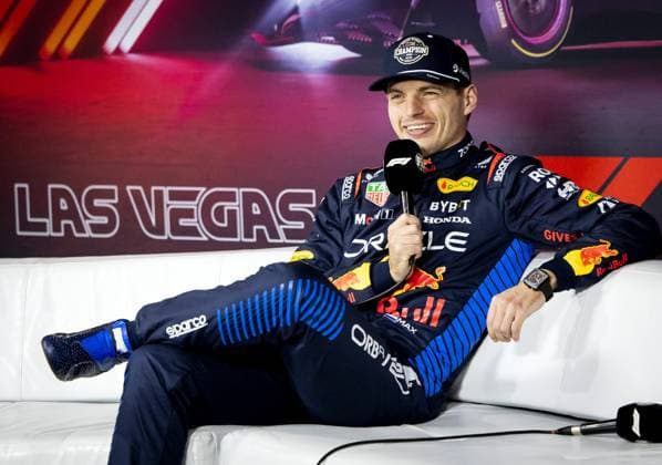 LAS VEGAS - Max Verstappen (Red Bull Racing) during a press conference, PK, Pressekonferenz after winning his fourth world title following the Las Vegas Grand Prix. ANP SEM VAN DER WAL xVIxANPxSportx xxANPxIVx 514147605 originalFilename: 514147605.jpg