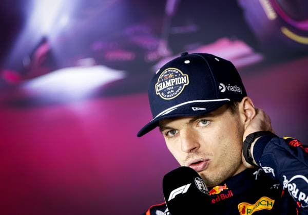 LAS VEGAS - Max Verstappen (Red Bull Racing) during a press conference, PK, Pressekonferenz after winning his fourth world title following the Las Vegas Grand Prix. ANP SEM VAN DER WAL xVIxANPxSportx xxANPxIVx 514147692 originalFilename: 514147692.jpg