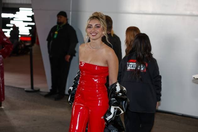 Fernsehmoderatorin Emelia Hartford, Grosser Preis von Las Vegas, Motorsport, Herren, Formel 1, Rennen, 23.11.2024 Las Vegas Nevada USA